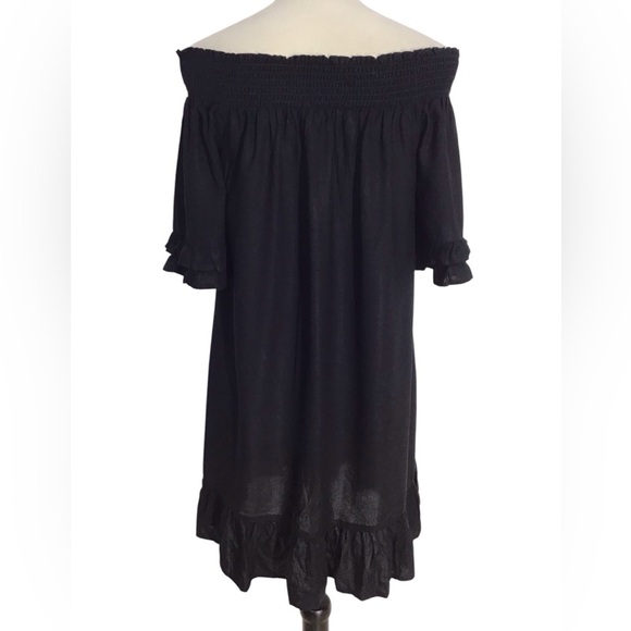 Boston Proper Black Off Shoulder Ruffle Sleeve Mini Dress Women’s Size XS - Picture 5 of 7